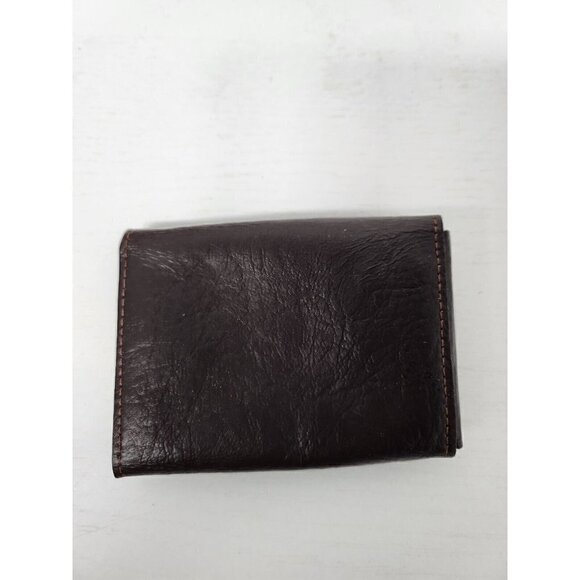 Vintage 70s Tex Tan Trifold Brown Leather Wallet Key Case Card Case Snap Closure - Picture 2 of 9